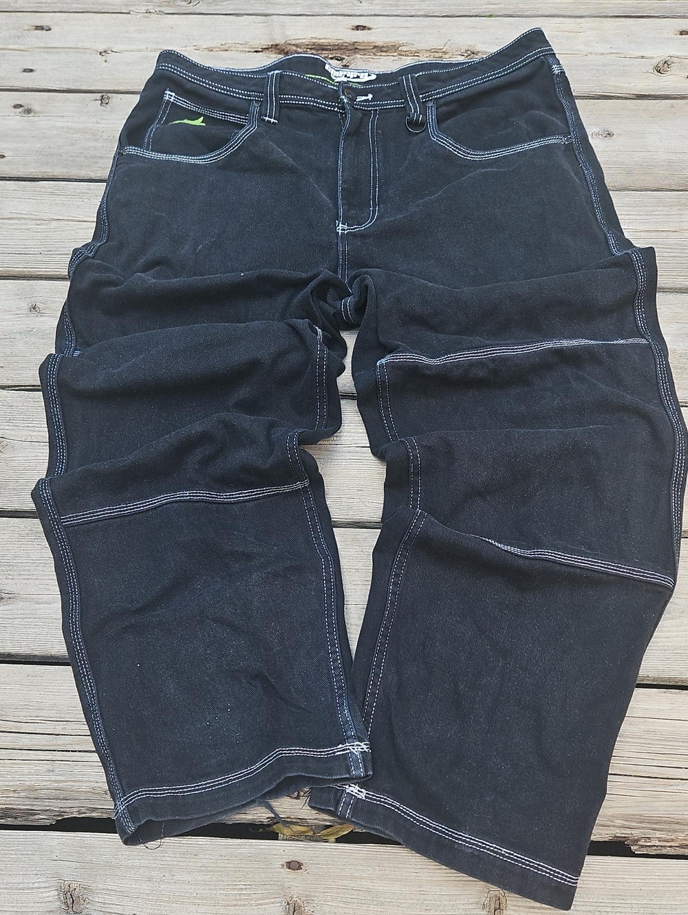 Empyre Men's Black Contrast-Stitch Jeans